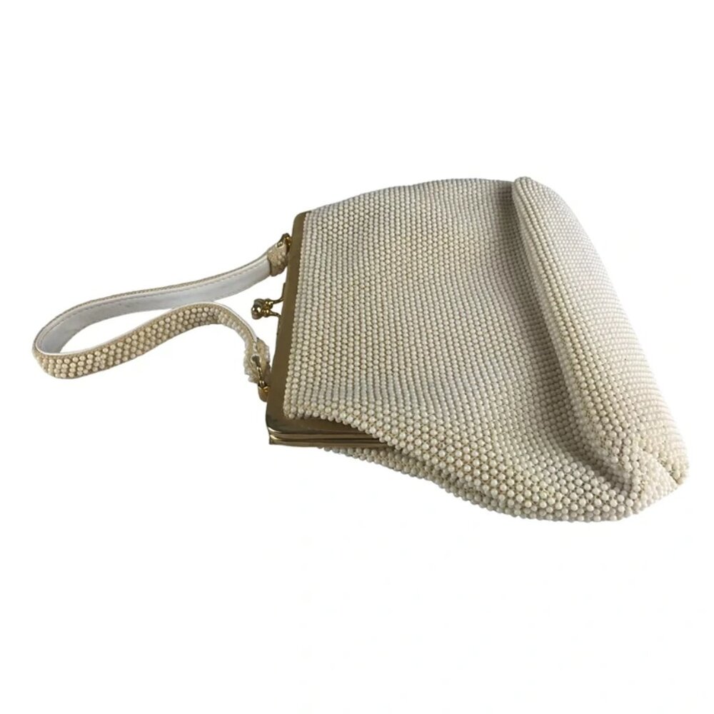 Womens White Glomesh Lightweight Inner Pocket Evening Bag Purse Size M - Picture 4 of 7
